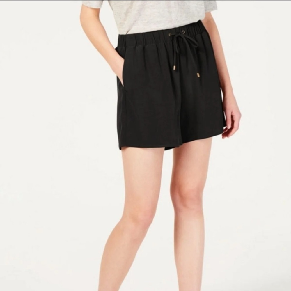 Eileen fisher | large | black tencel crepe drawstring shorts
